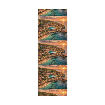 Tropical Sunset Canvas Wall Art — Coastal Resort Landscape Matte Stretched Print