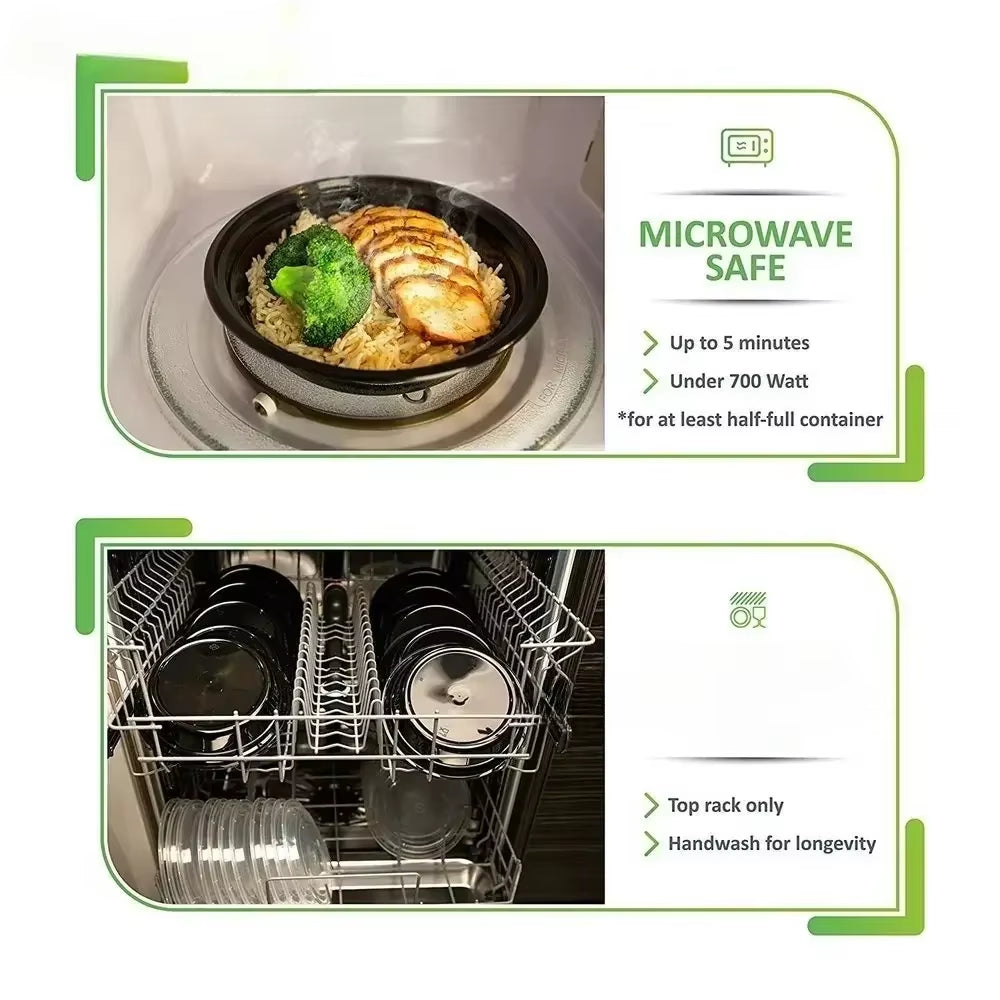 Meal Prep Containers Plastic Food Containers with Lids Outdoor Portable Bento Lunch Box, 1Compartment Round/Square Lunch Box