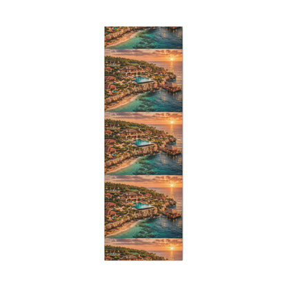 Tropical Sunset Canvas Wall Art — Coastal Resort Landscape Matte Stretched Print