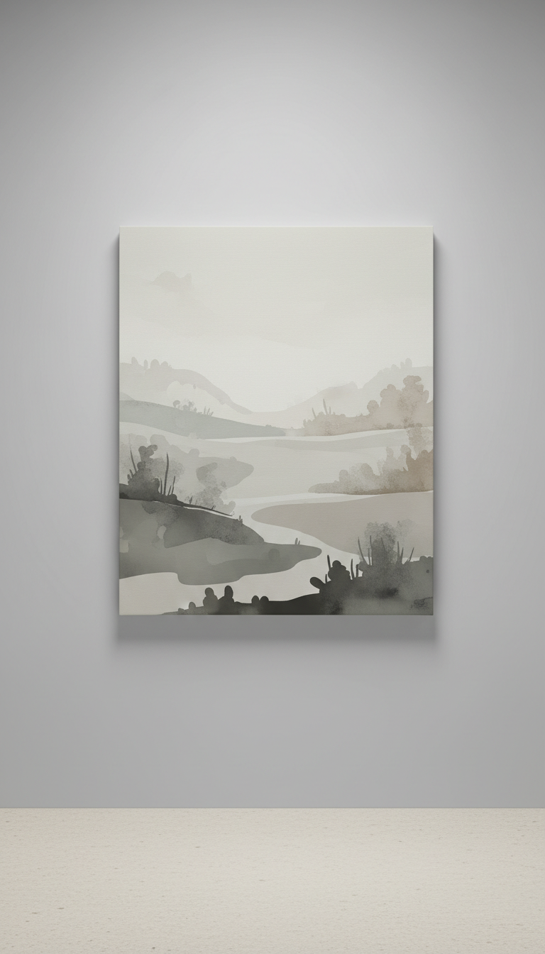 Monochrome Botanical Study Canvas