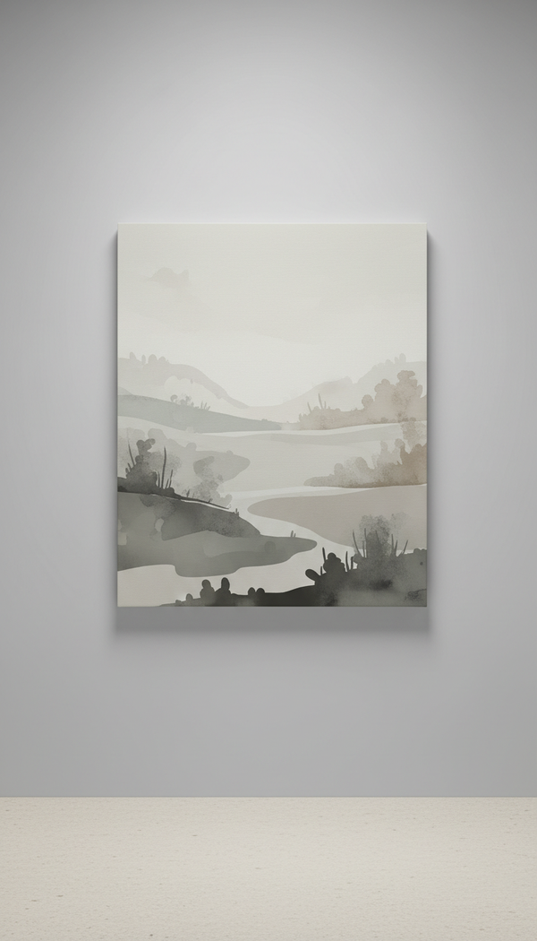 Monochrome Botanical Study Canvas