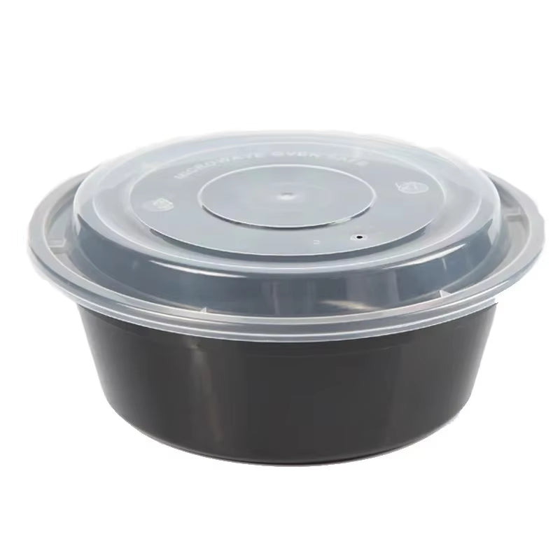 Meal Prep Containers Plastic Food Containers with Lids Outdoor Portable Bento Lunch Box, 1Compartment Round/Square Lunch Box
