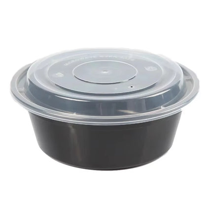 Meal Prep Containers Plastic Food Containers with Lids Outdoor Portable Bento Lunch Box, 1Compartment Round/Square Lunch Box