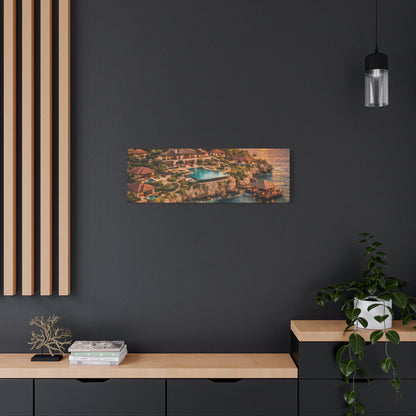 Tropical Sunset Canvas Wall Art — Coastal Resort Landscape Matte Stretched Print