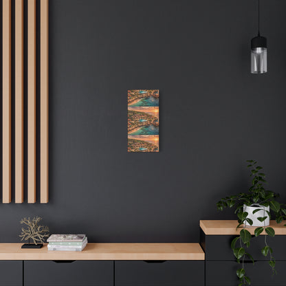 Tropical Sunset Canvas Wall Art — Coastal Resort Landscape Matte Stretched Print